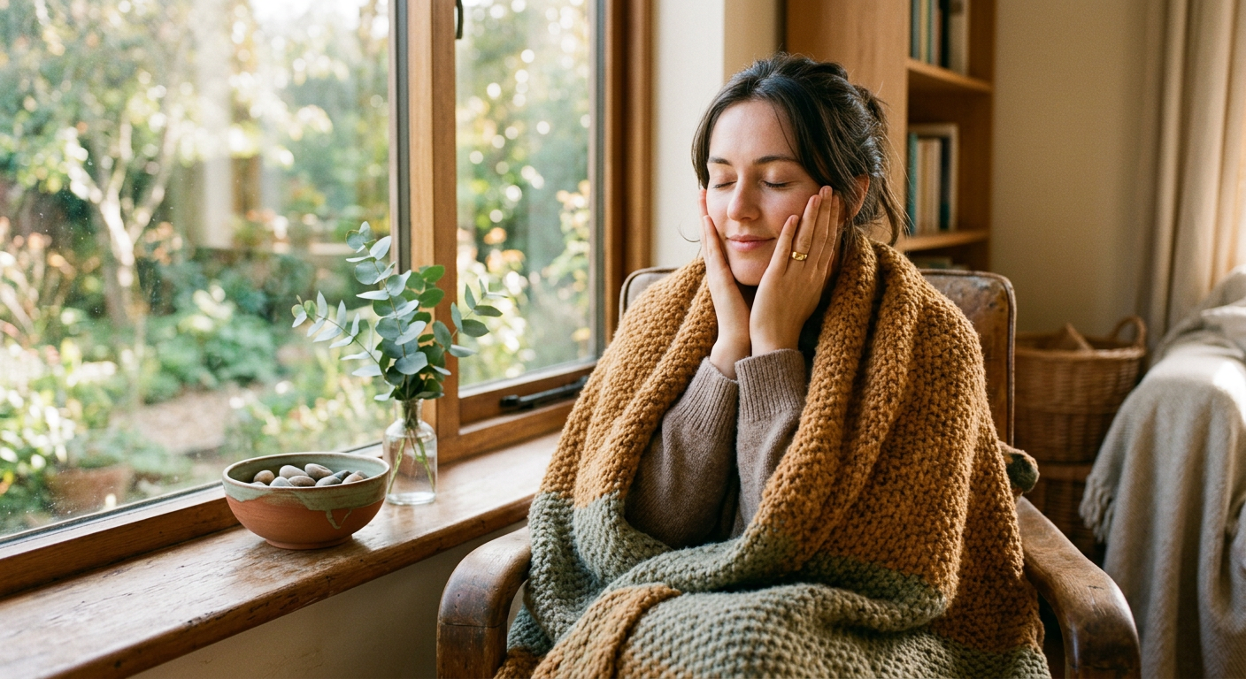 Professional photograph natural lighting high quality composition A woman wrapped