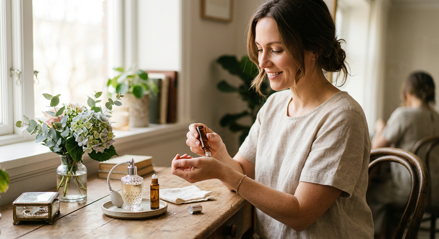 Professional photograph natural lighting high quality composition Scene depicting Perfume