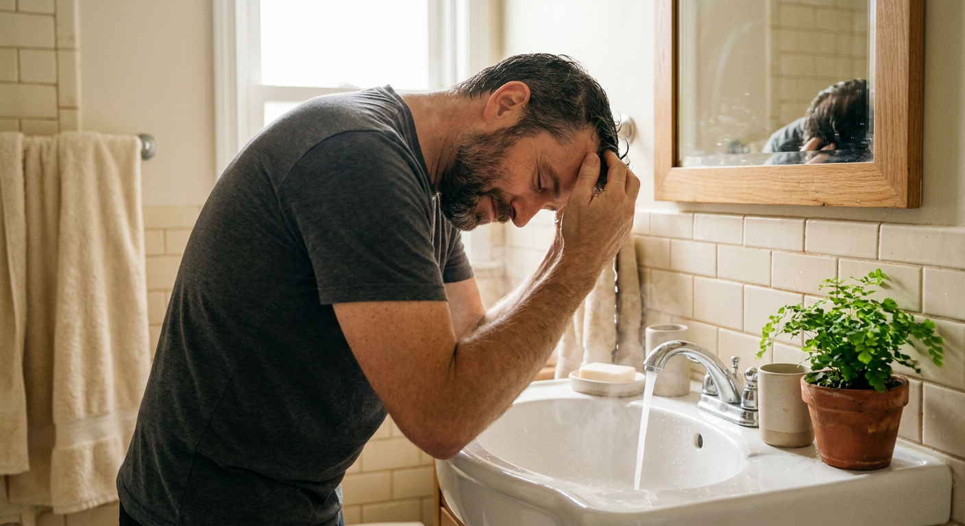 Professional photograph natural lighting high quality composition A man leans
