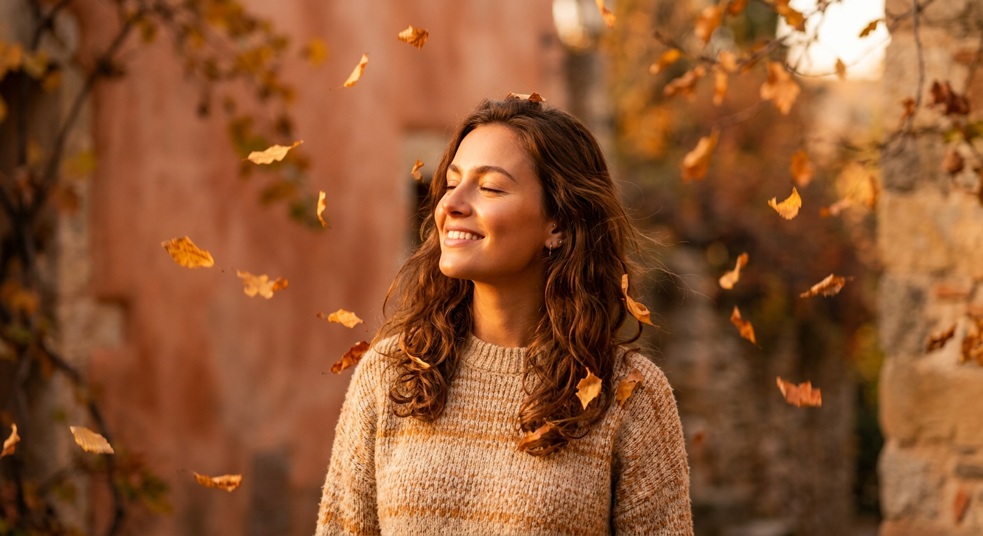 Professional photograph natural lighting high quality composition A woman turns