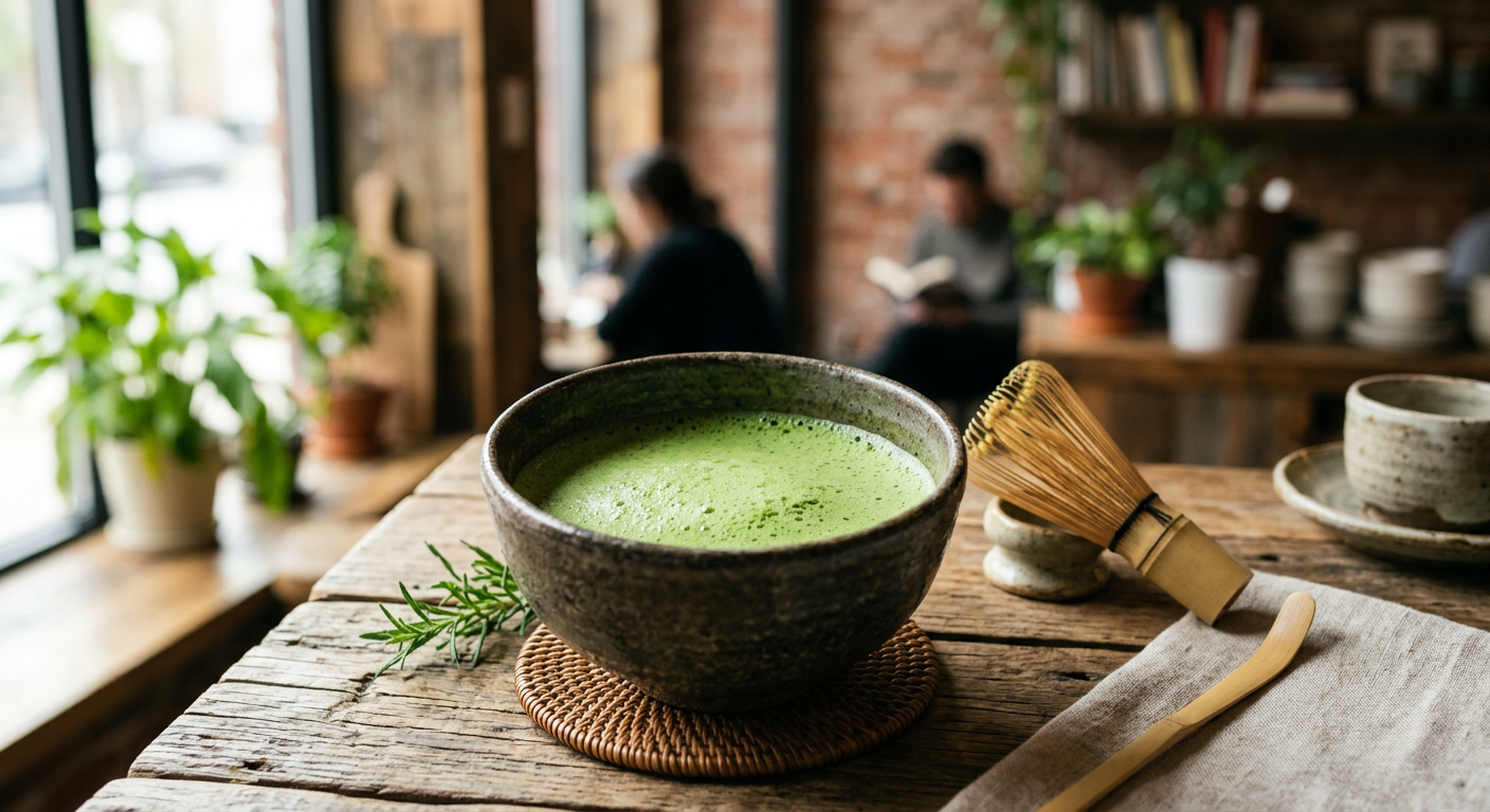 Professional photograph natural lighting high quality composition Visual for Matcha
