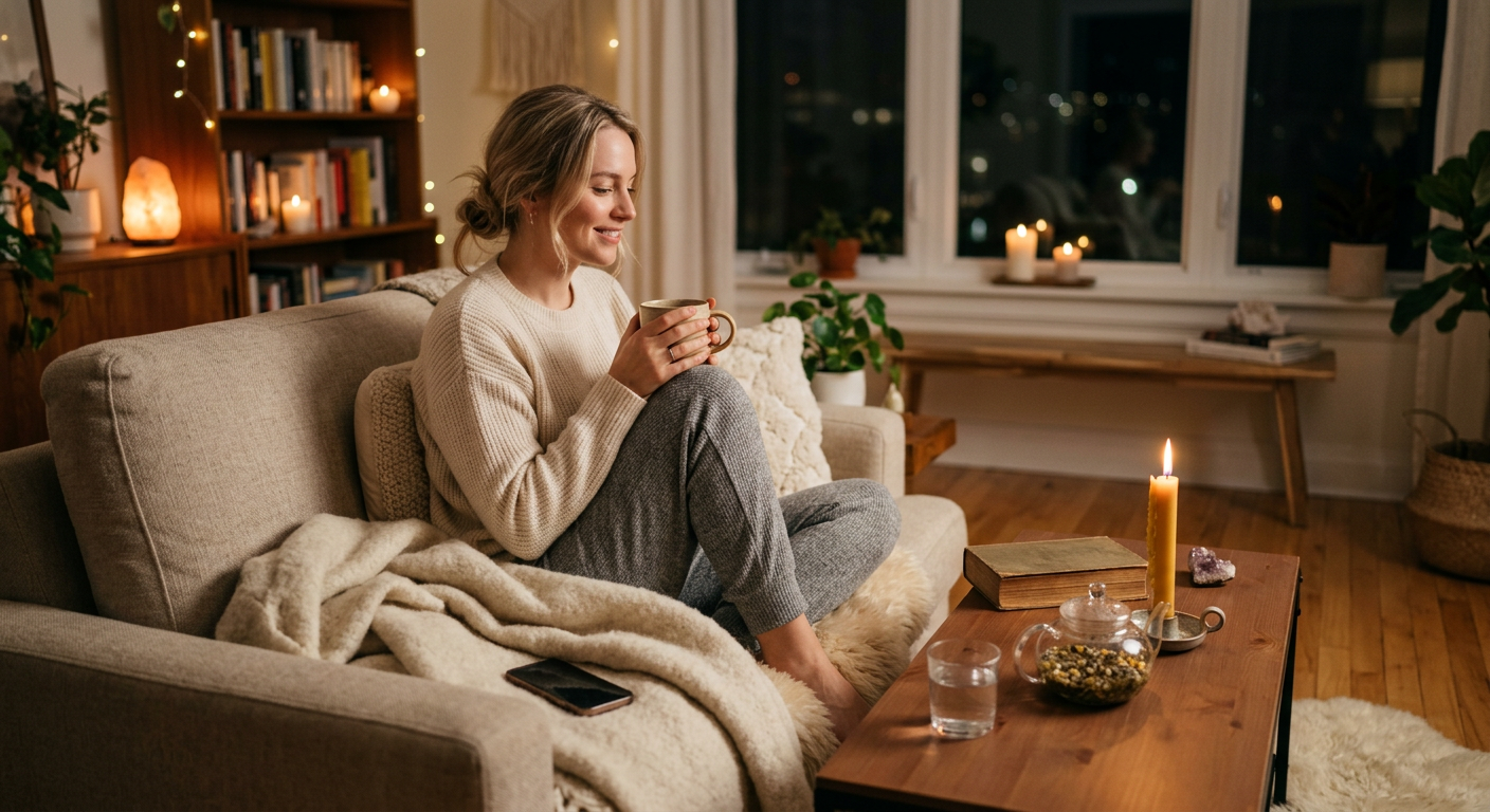 Professional photograph natural lighting high quality composition Scene depicting Cozy